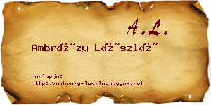 Ambrózy László névjegykártya
