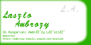 laszlo ambrozy business card